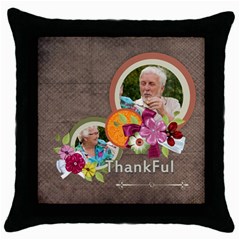 thank you - Throw Pillow Case (Black)