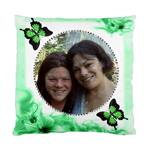 Green Floral Corner Pillow Tw2o Sides By Kim Blair Front
