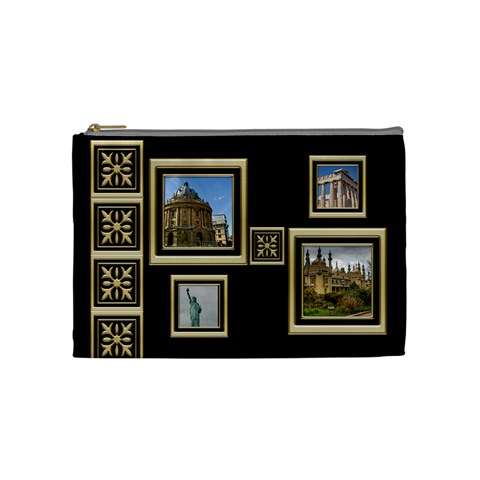 My Black And Gold Cosmetic Bag (medium) By Deborah Front