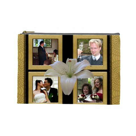 Our Wedding Anniversary Cosmetic Bag (large) By Deborah Front