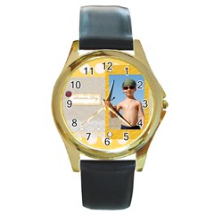 summer - Round Gold Metal Watch