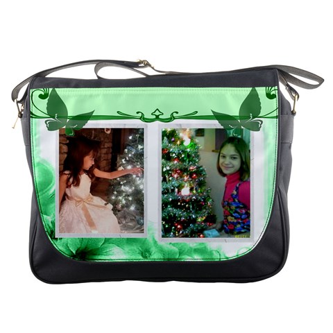 Green Corner Messenger Bag By Kim Blair Front