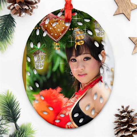 Christmas Wishes Oval Filigree Ornament (2 Sided) By Deborah Back