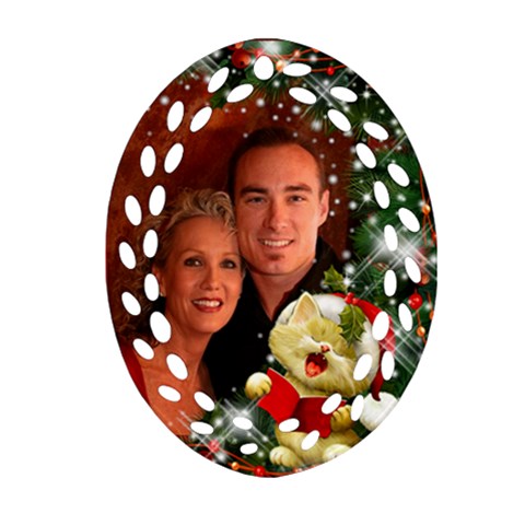 Sing Merry Christmas Filigree Oval Ornament(2 Sided) By Deborah Front
