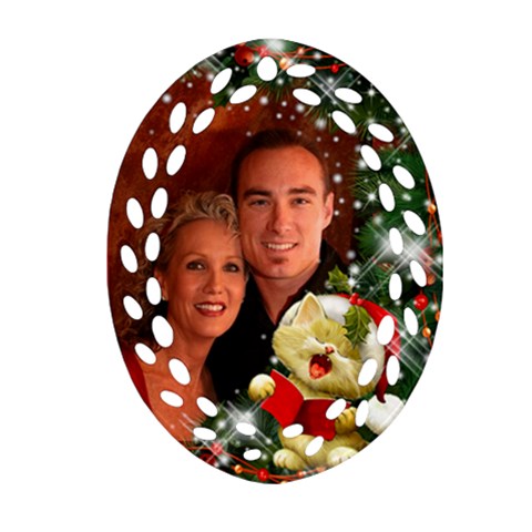 Sing Merry Christmas Filigree Oval Ornament(2 Sided) By Deborah Back