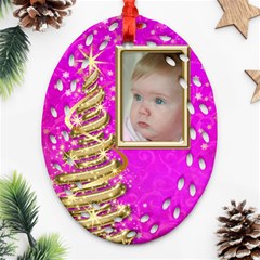 My Little Pink  Princess Filigree Ornament (2 sided) - Oval Filigree Ornament (Two Sides)