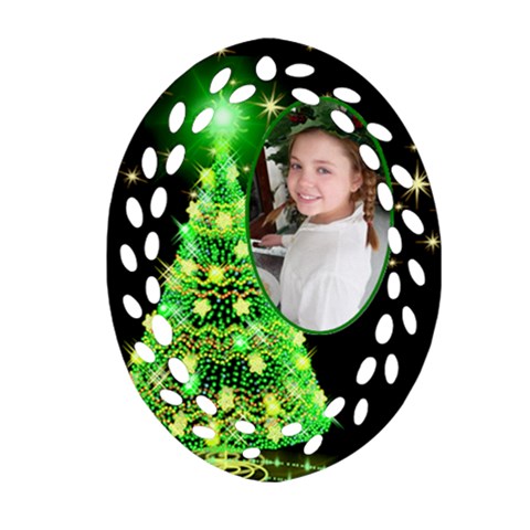 Green Christmas Tree Filigee Ornament (2 Sided) By Deborah Back
