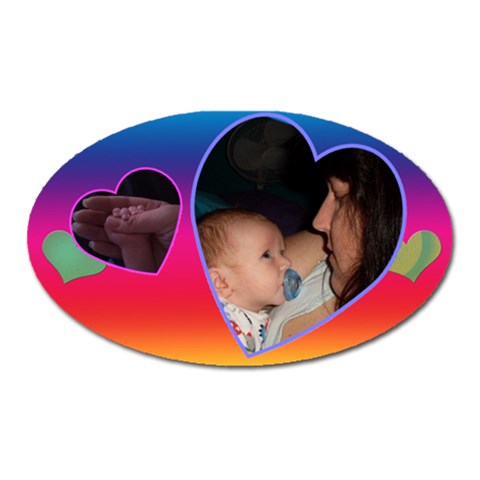 Heart Oval Magnet By Belinda Front