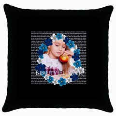 flower (5 styles) - Throw Pillow Case (Black)