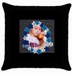 flower - Throw Pillow Case (Black)