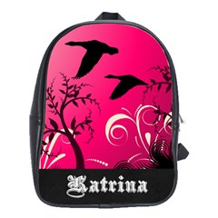 Hot pink swirl book bag - School Bag (Large)