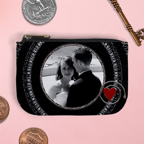 Elegant Black And White Mini Coin Purse By Lil Front