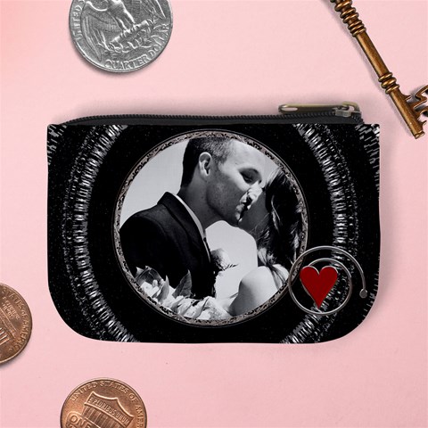 Elegant Black And White Mini Coin Purse By Lil Back