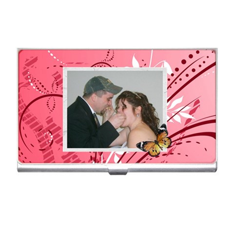 Red Swirl Business Card Holder By Kim Blair Front