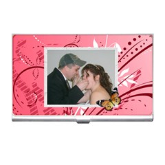 Red Swirl Business Card Holder