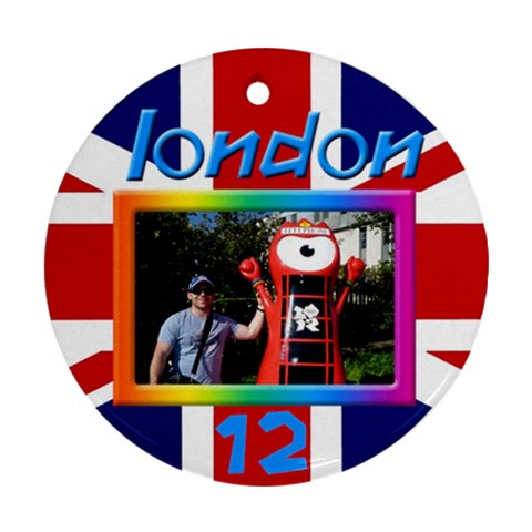 London 12 Round Ornament (2 Sided) By Deborah Front