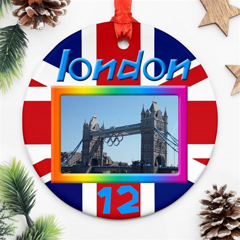London 12 Round Ornament (2 Sided) By Deborah Back