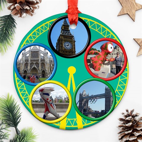My London  Round Ornament (2 Sided) By Deborah Front