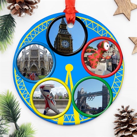 My London  Round Ornament (2 Sided) By Deborah Back