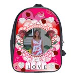 Hearts and Roses large bookbag - School Bag (Large)