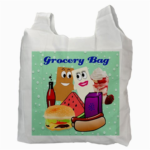 Food Grocery Recycle Bag Two Sides By Kim Blair Back