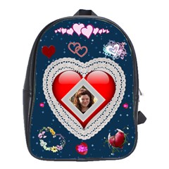 Lace heart school bag large - School Bag (Large) Lace heart school bag large - School Bag (Large)