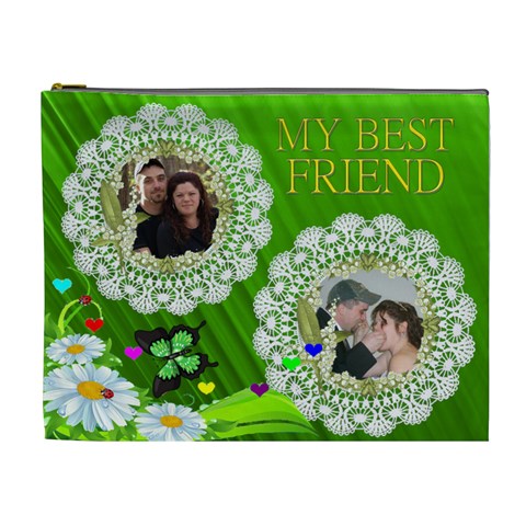My Best Friend Cosmetic Bag (xl) By Kim Blair Front