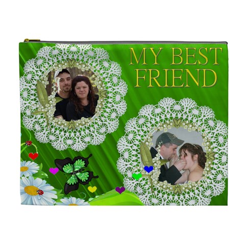 My Best Friend Cosmetic Bag (xl) By Kim Blair Front