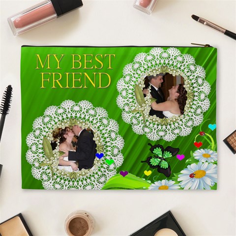My Best Friend Cosmetic Bag (xl) By Kim Blair Back