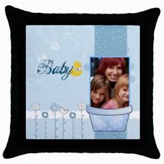 baby - Throw Pillow Case (Black)