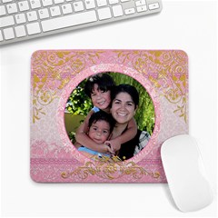 pink family mouse pad - Large Mousepad