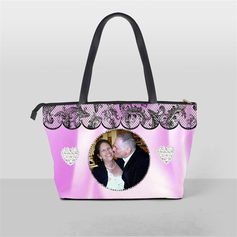 Pink Satin Classic Shoulder Bag By Kim Blair Back