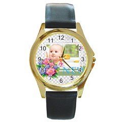 baby - Round Gold Metal Watch