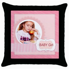 baby girl - Throw Pillow Case (Black)