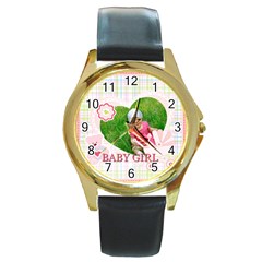 baby - Round Gold Metal Watch baby - Round Gold Metal Watch