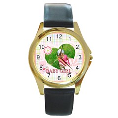 baby - Round Gold Metal Watch