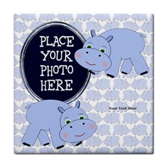 Blue Hippo Tile Coaster