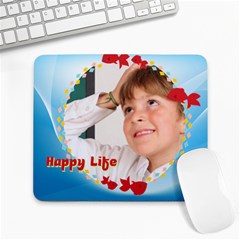 happy life - Large Mousepad