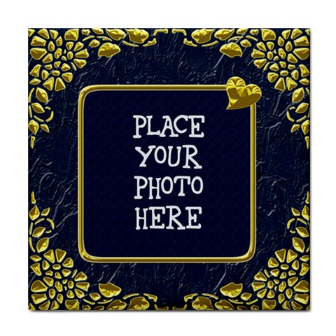 Gold And Blue Tile Coaster By Chere s Creations Front