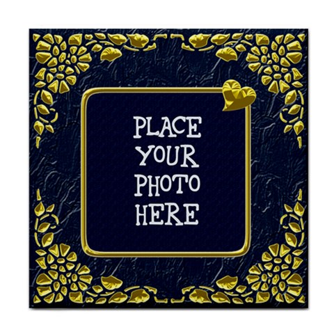 Gold And Blue Tile Coaster By Chere s Creations Front