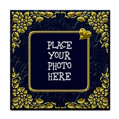 Gold and Blue Tile Coaster