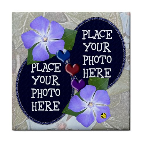 Flowers And Hearts Tile Coaster By Chere s Creations Front
