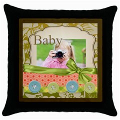 baby - Throw Pillow Case (Black)