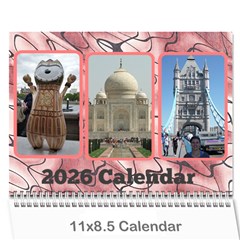 Shades of Red Landscape Wall Calendar - Wall Calendar 11  x 8.5  (12-Months)