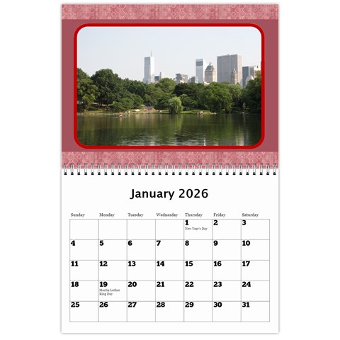 Shades Of Red Landscape Wall Calendar By Deborah Jan 2026