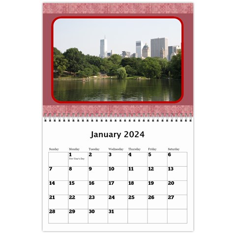 Shades Of Red Landscape Wall Calendar By Deborah Jan 2024