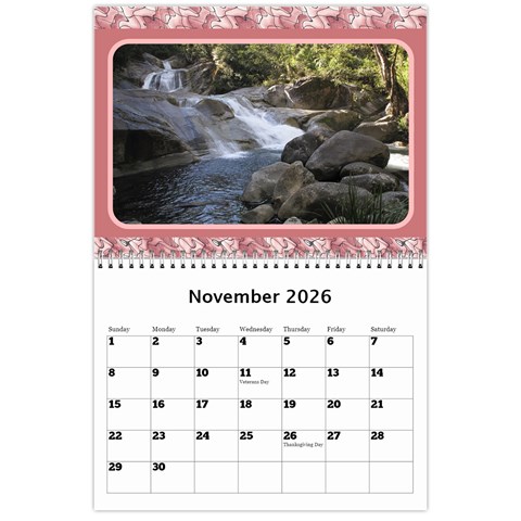 Shades Of Red Landscape Wall Calendar By Deborah Nov 2026