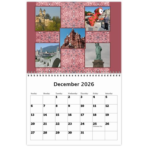 Shades Of Red Landscape Wall Calendar By Deborah Dec 2026