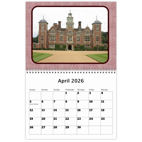 Shades Of Red Landscape Wall Calendar By Deborah Apr 2026