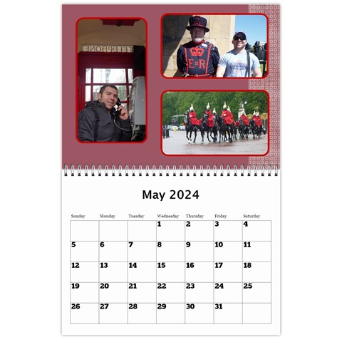 Shades Of Red Landscape Wall Calendar By Deborah May 2024